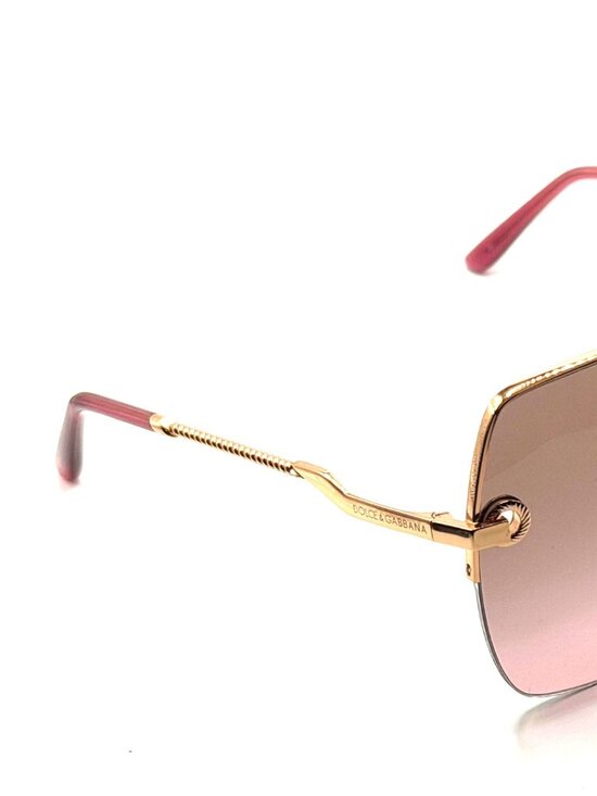 NEW DOLCE GABBANA DG2267 1298/14 ROSE GOLD/PINK GRADIENT BROWN SUNGLASSES 63MM main image 6